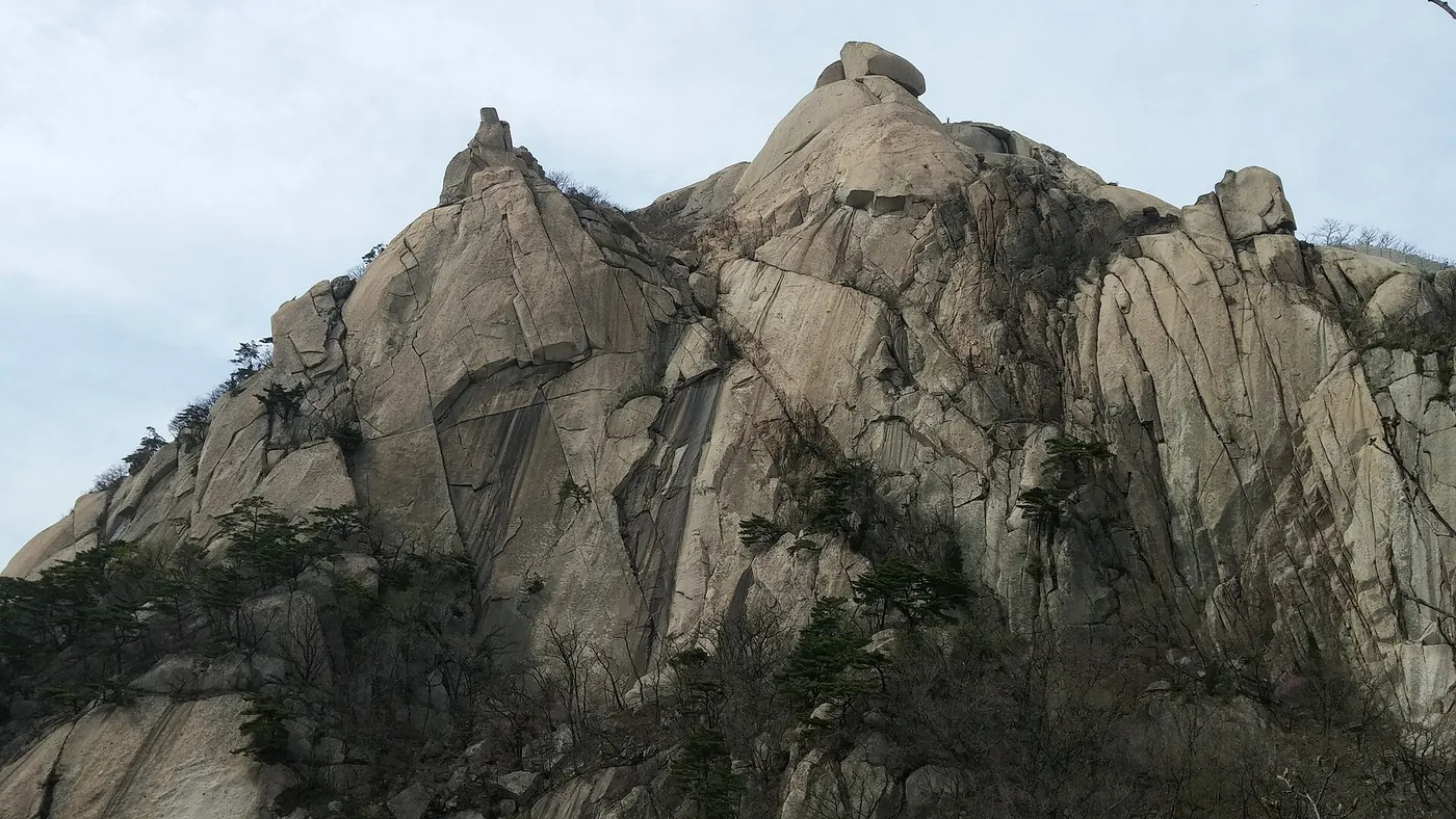 Granite summit and broad Seoul panorama at Bukhansan
