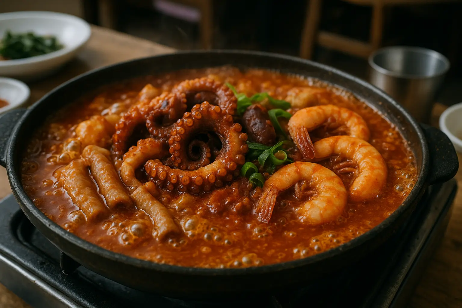 Busan nakgopsae with octopus, beef intestine and shrimp