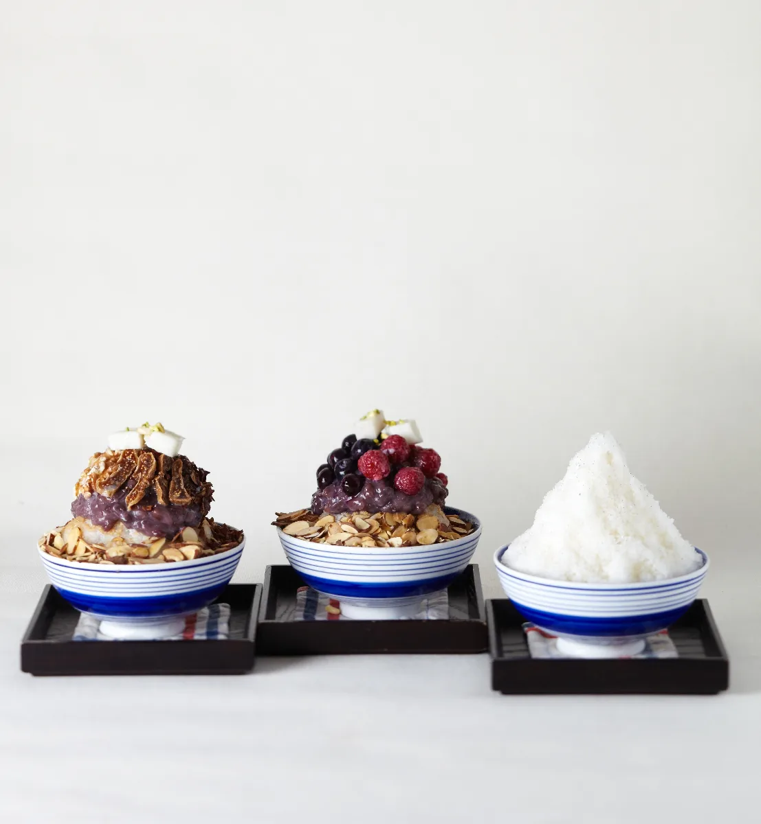 Korean injeolmi shaved ice with rice cake and soybean powder