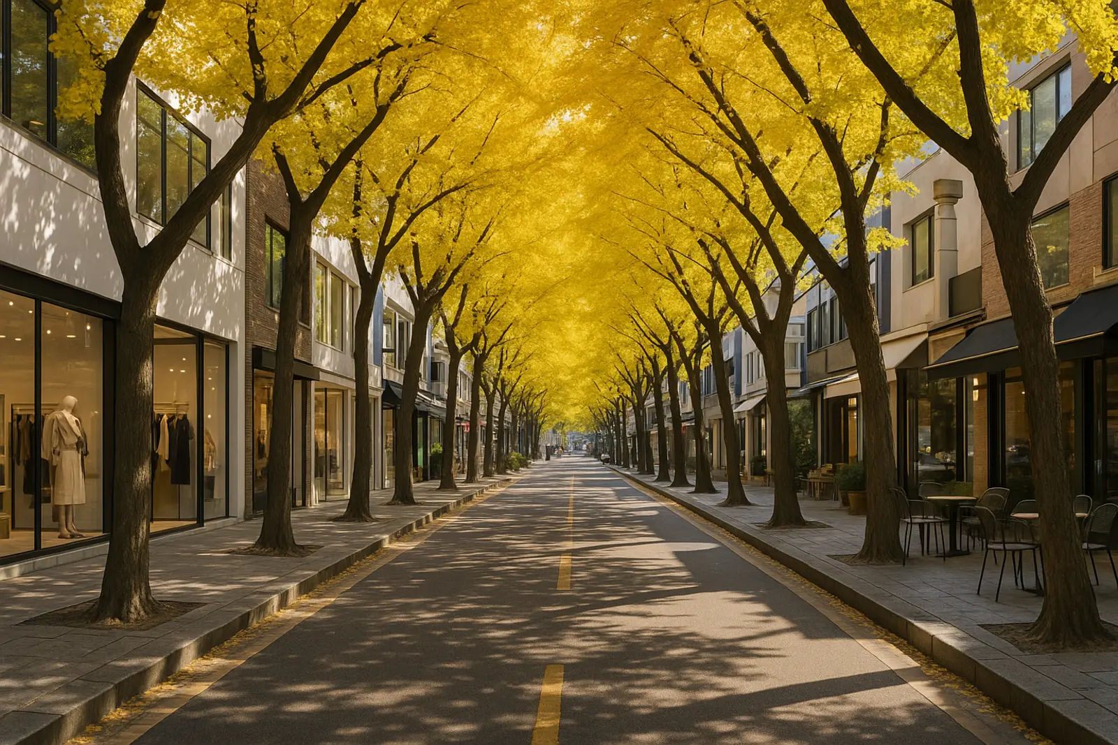 Select shops lining Garosu-gil under the shade of ginkgo trees