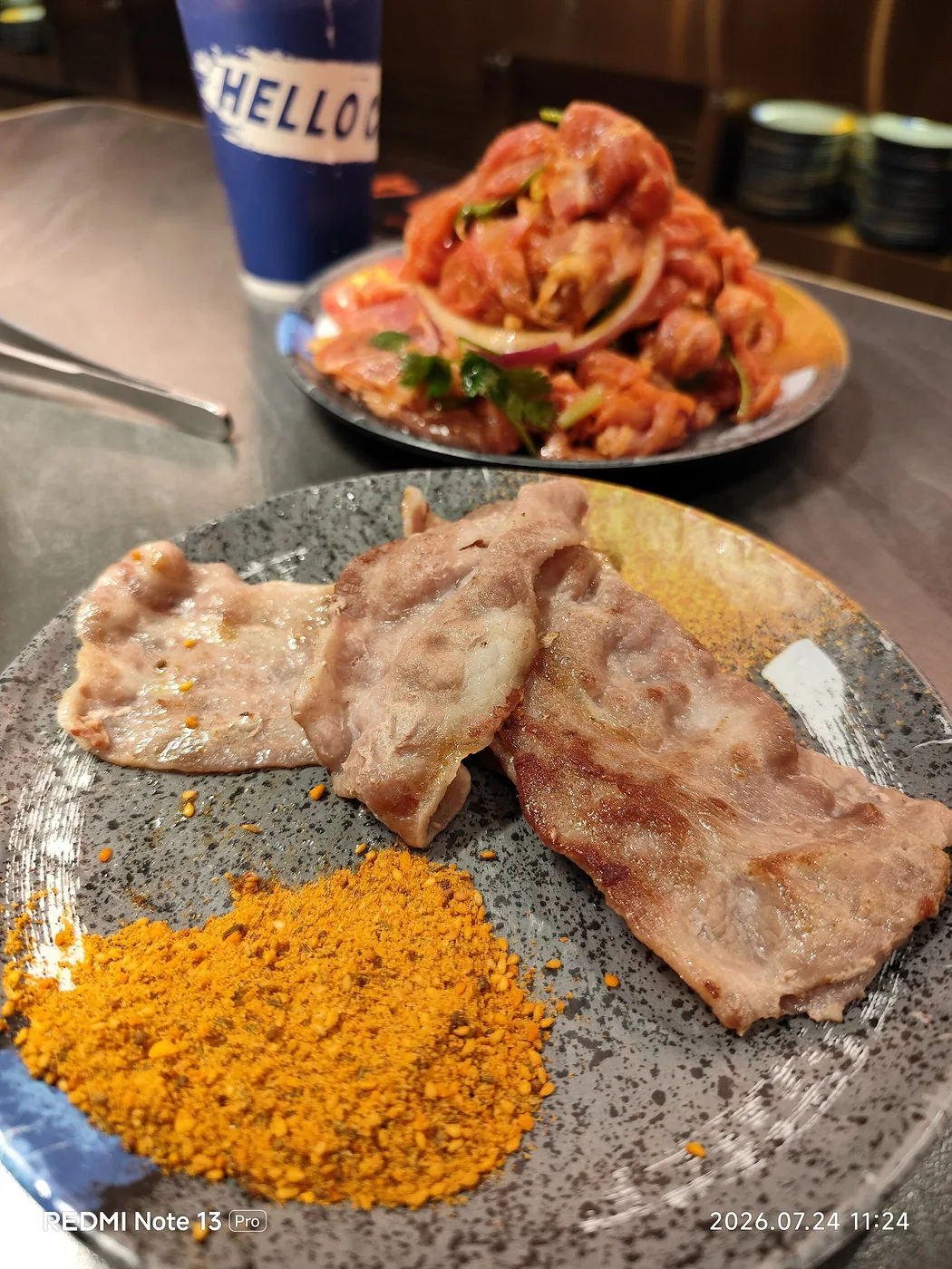 A compact Korean barbecue lunch set with mild side dishes