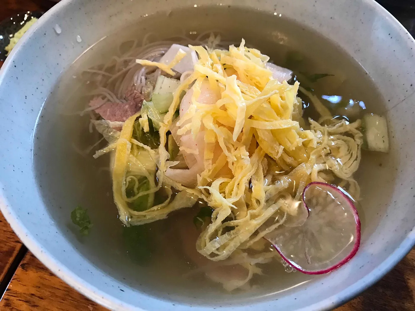 Mul naengmyeon with buckwheat noodles in a chilled broth