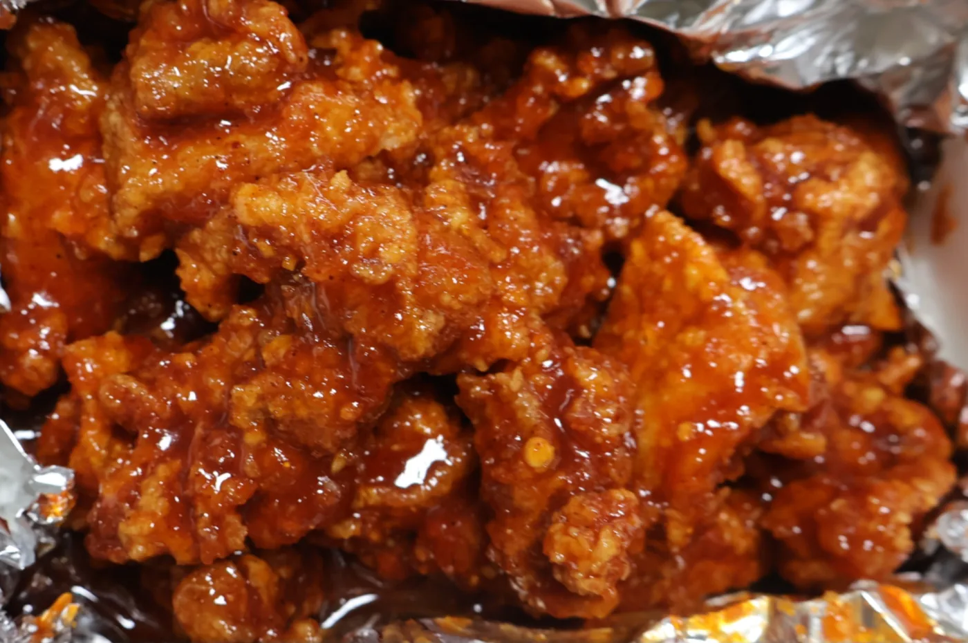 Crisp pieces of Korean fried chicken