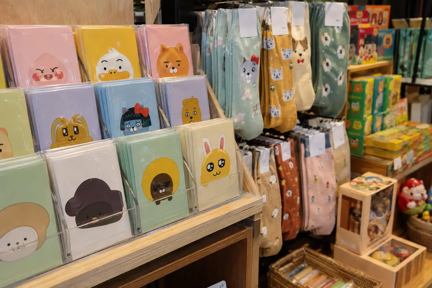 Korean character stationery, socks and small craft kits for children
