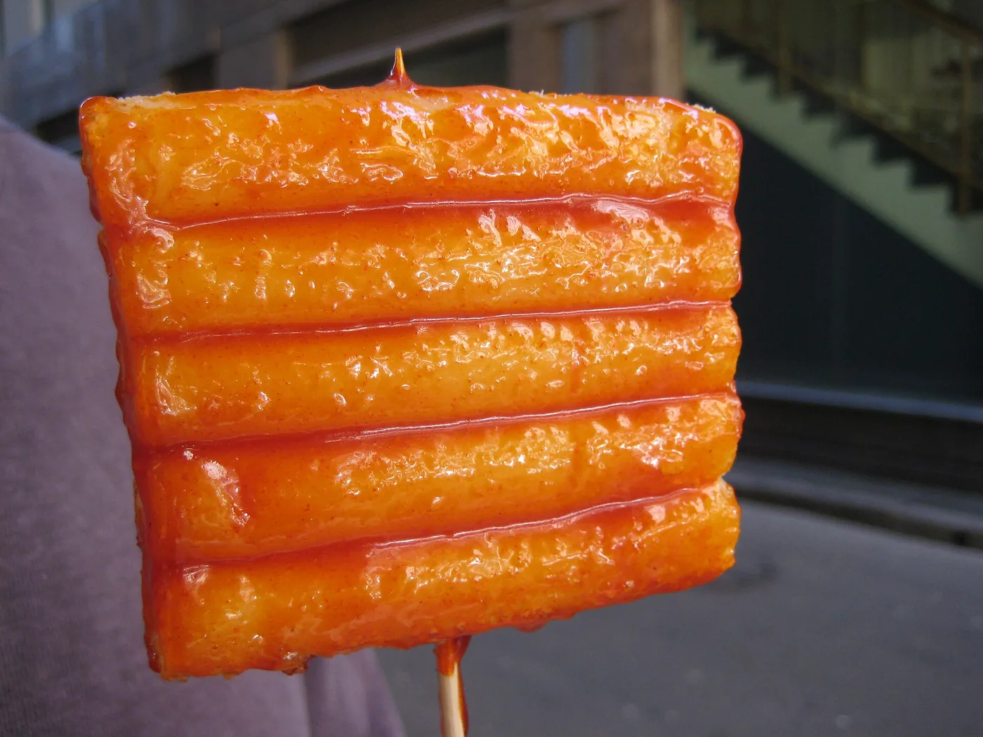 Busan rice cake and fish cake skewers in broth