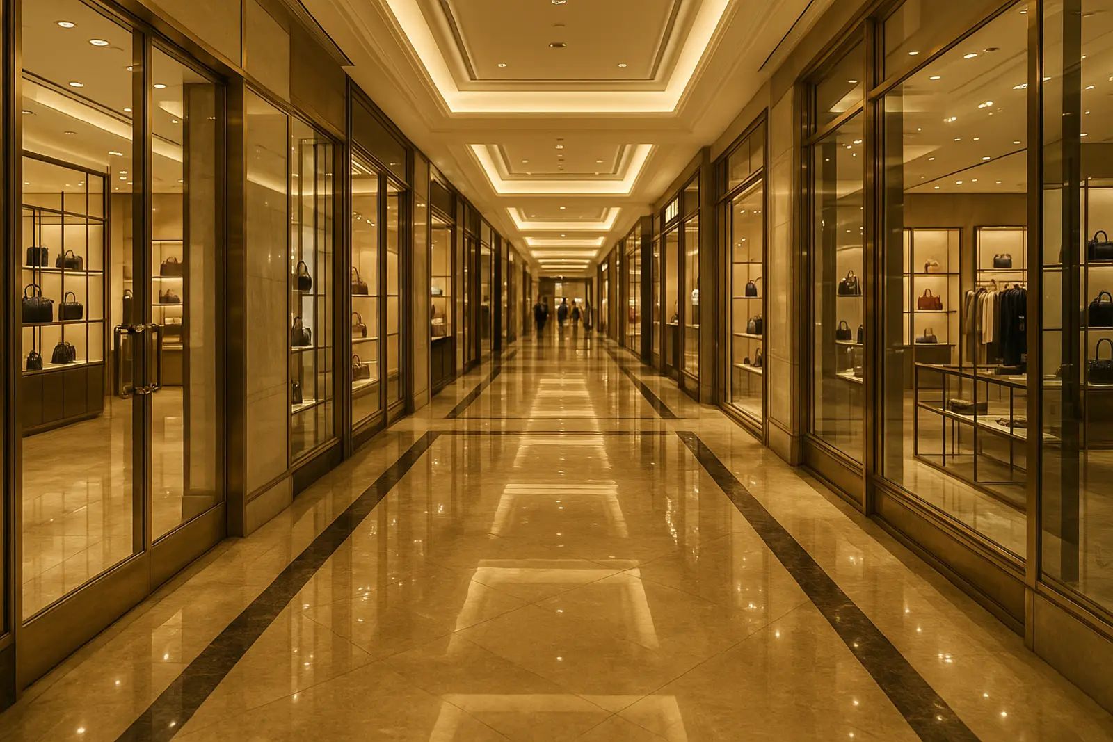 A boutique hall inside a luxury department store