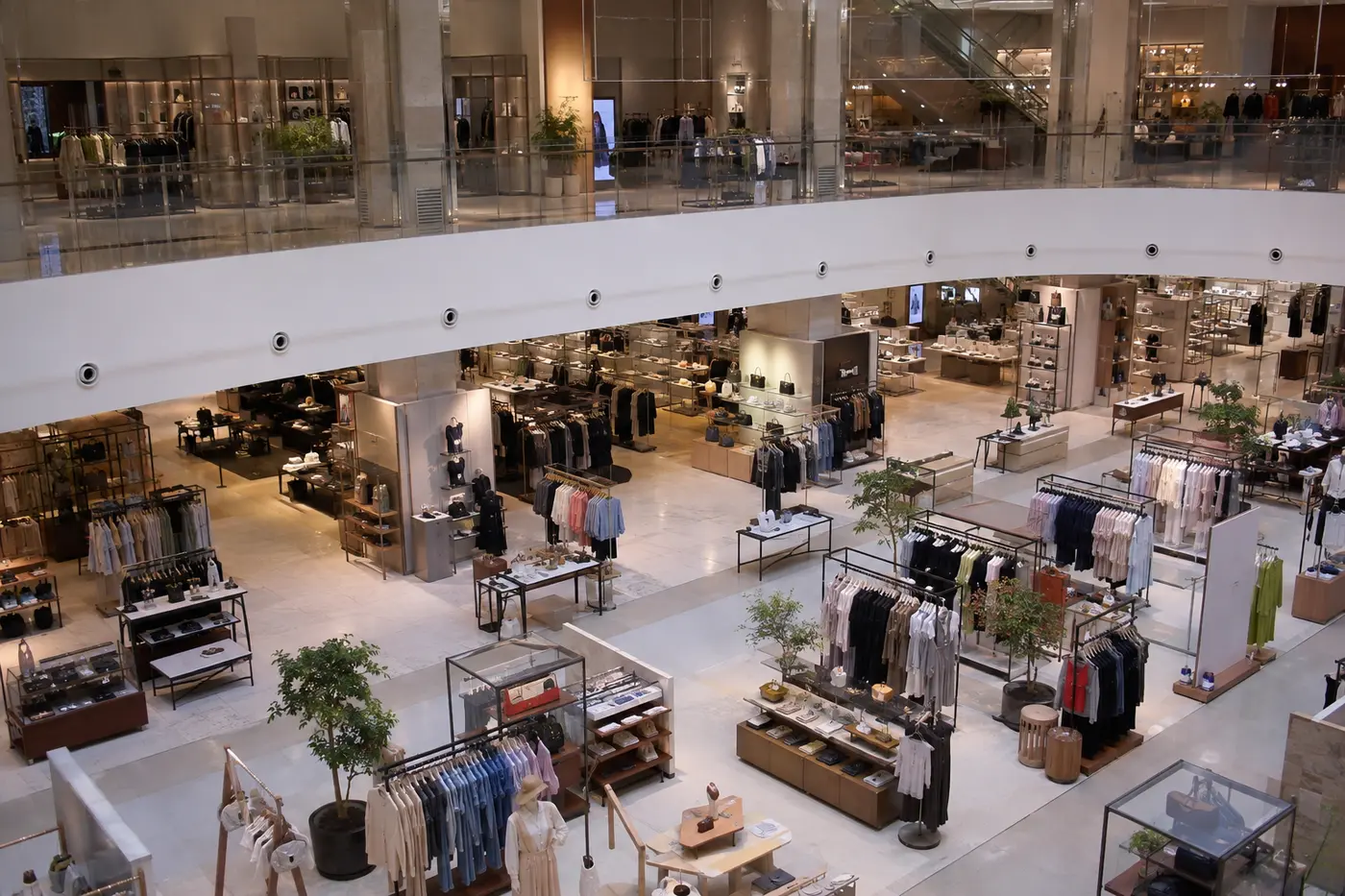 Six distinct Seoul department-store and mall environments shown without ranking one universally