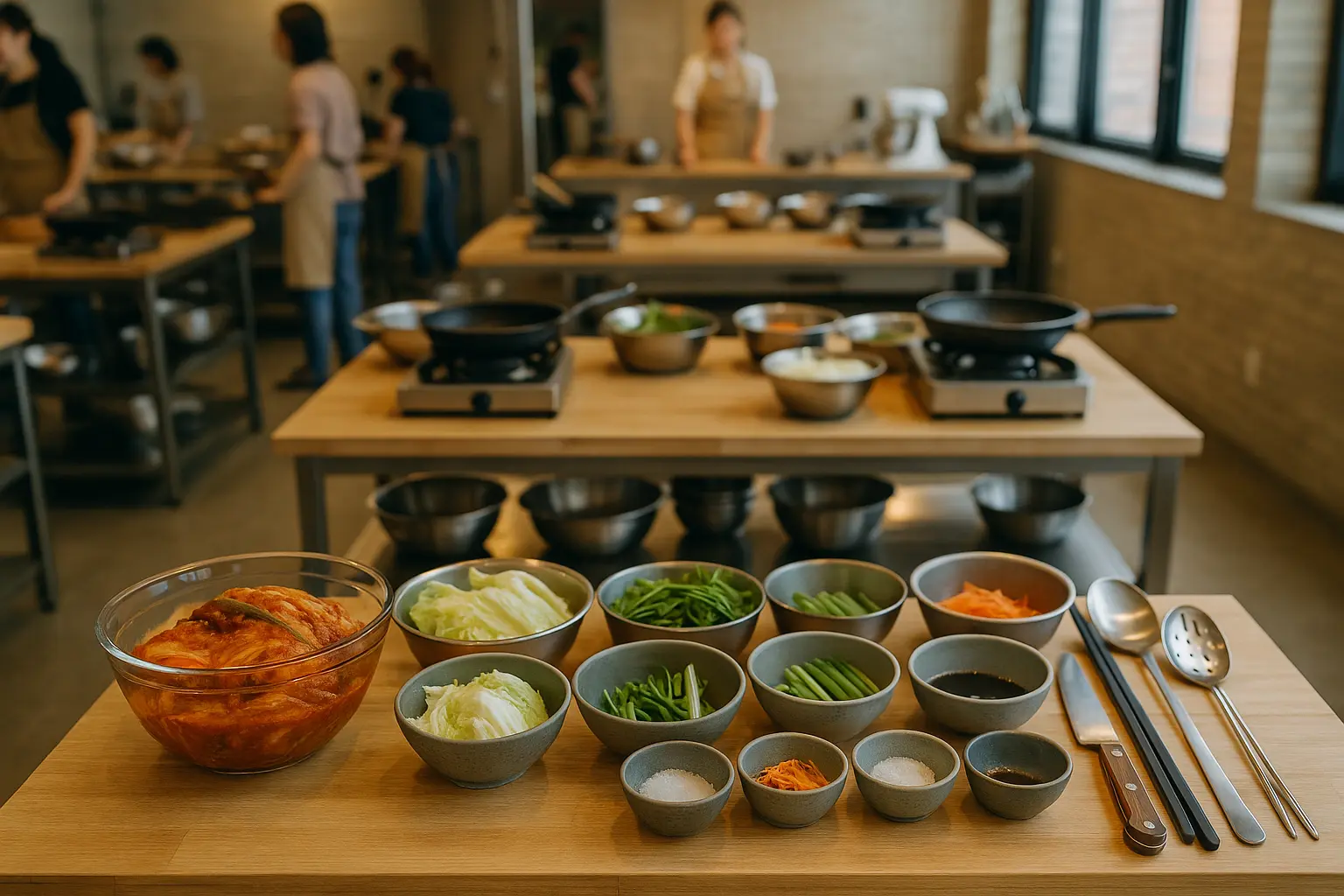 A Korean cooking class