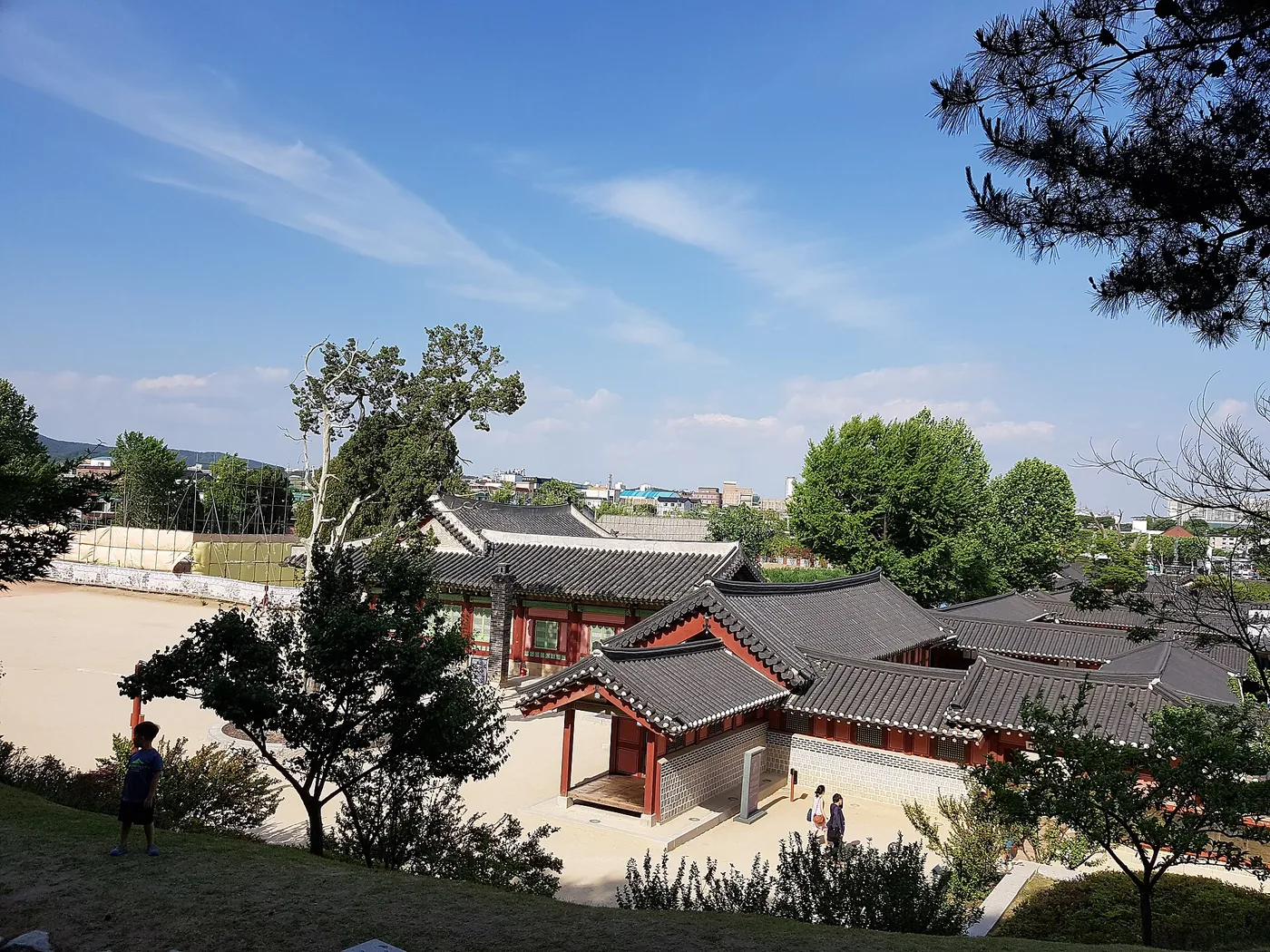 Hwaseong Haenggung Palace and Suwon rooftops