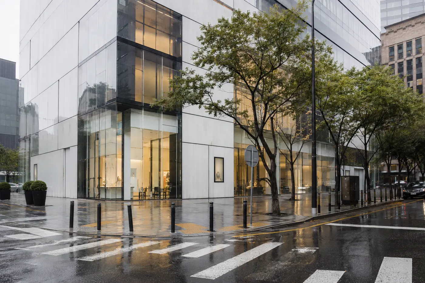 The Chanel Seoul Flagship streetscape in Cheongdam without fabricated signage